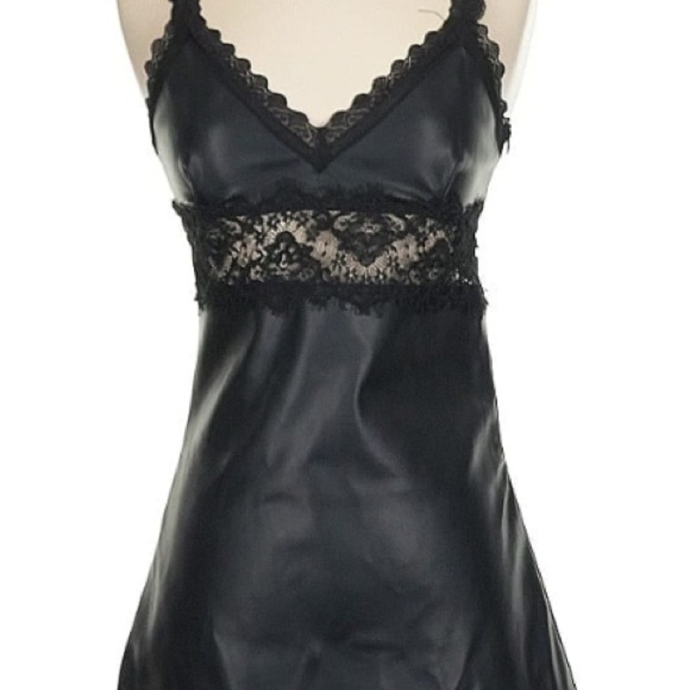 Aqua Black Mini Dress with Lace Detailing